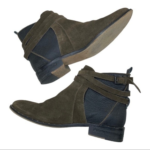 Freda Salvador Dream Wrap Brown Suede Booties Boots 8.5 - Picture 5 of 10